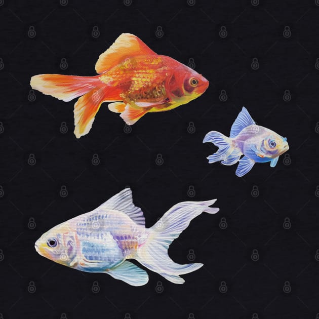 Goldfish Variety Pack - painted fish by EmilyBickell